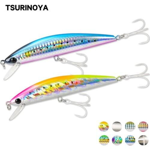 TSURINOYA Sinking Minnow Fishing Lure DW37 120mm 40g Sea Fishing Saltwater Hard Bait High Strength Boat Tackle Tuna Mackerel