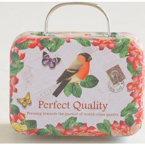 7.5*5.5*3.5cm Vintage House Tinplate Shape Storage Tin Box Coin Bags Jewelry Box Lovely Print Storage Boxes Girls Gifts Storage
