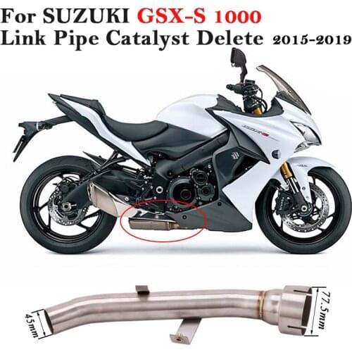 For SUZUKI GSX-S 1000 GSX S1000 2015-2019 Motorcycle Exhaust Escape Slip On Mid Link Pipe Catalyst Delete Eliminator Enhanced