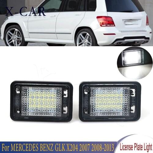 X-CAR 2Pcs LED License Plate Light Error Free LED Number Plate Lamp For Mercedes Benz GLK X204 2007 2008 2009 2010 2011-2013