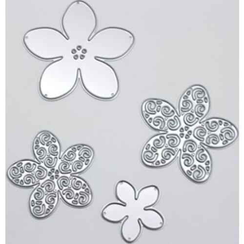 YLCD211 4pcs Flower Metal Cutting Dies For Scrapbooking Stencils DIY Album Cards Decoration Embossing Folder Die Cutter Template