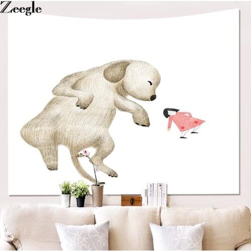 Zeegle Wapiti Tapestry Creative Wall Hanging Polyester Beach Towel Barbecue mat Living Room Decor Blanket Office Tapestry