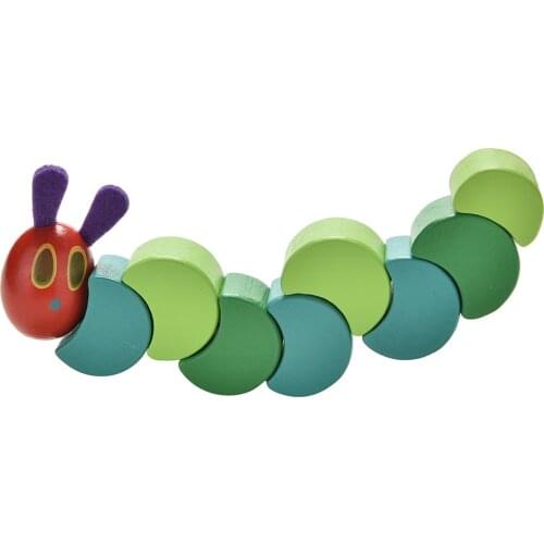 1 Pcs Twist Caterpillar Wooden Children Kids Flexible Blocks Educational Toy
