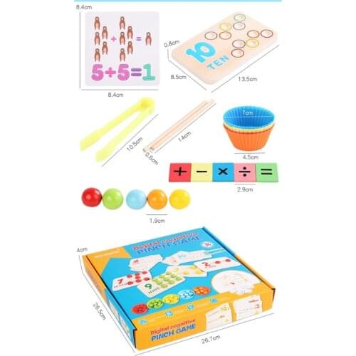 1PC Brain Developmental Math Toy Basic Life Skill Training Toy for Baby Wooden Clip Ball Toy Education Toy Teaching Aids