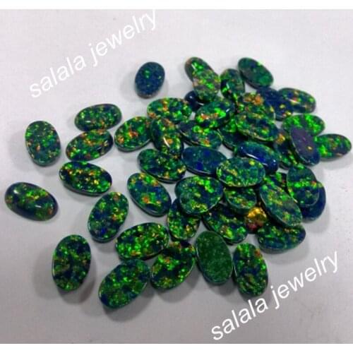 100pcs/lot Free Shipping OP35 6x12mm Synthetic Oval Pink Opal stone Oval Cabochon Opal