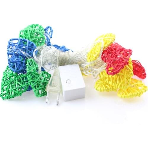 20pcs/lot New 5M 20leds LED heart-shaped fairy string lights outdoor pendent garland lamp christmas tree lights AC 220V 110V