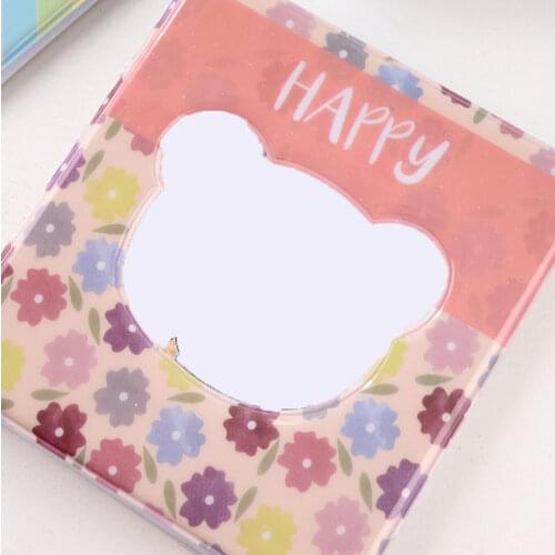 3 Inch 68 Pockets Photo Album Cartoon Hollow Heart Picture Storage Mini Scrapbooking Case for Kids Cute Bear Hollow Photo Album