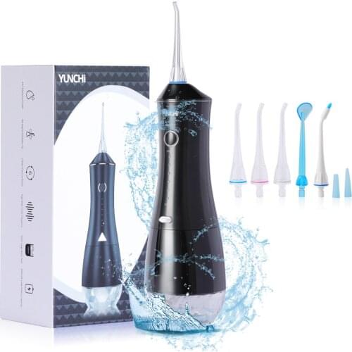 Cordless Oral Irrigator Dental Water Flosser 6 Modes USB Rechargeable Portable Teeth Cleaner + 6 Nozzles Jets 320ml Water Tank