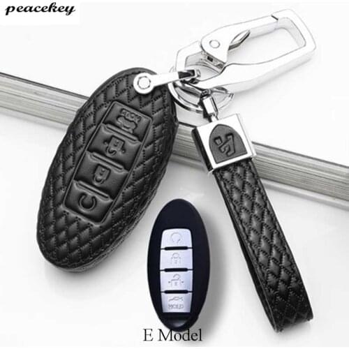 Genuine Leather Car Key Case For Nissan Altima Maxima Infiniti EX FX G37 Q60 QX50 QX70 Smart Keyless Entry Remote Fob Cover