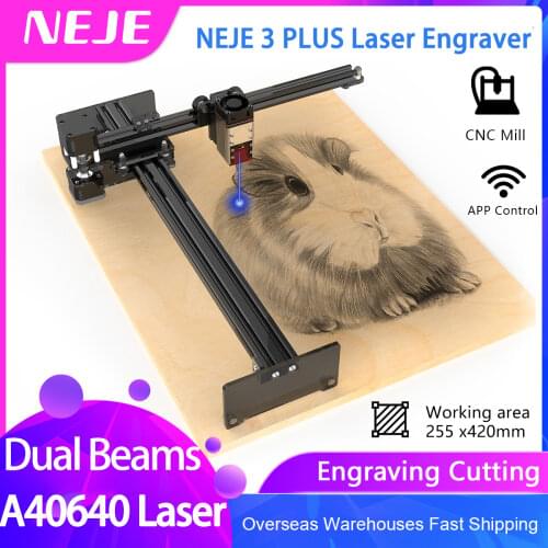 2020 NEJE Master 2S Plus 255 x 440 mm Professional Laser Engraving Machine, Laser Cutter - Lightburn - Bluetooth - App Control