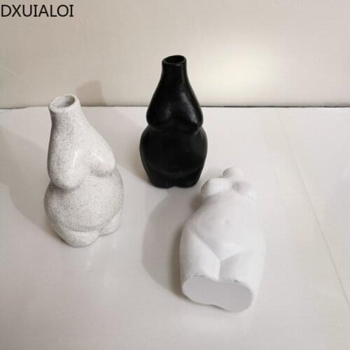DXUIALOI European Body Art Vase Decoration Resin Crafts Housewarming Gift Home Living Room Desktop Flower Arrangement Vase