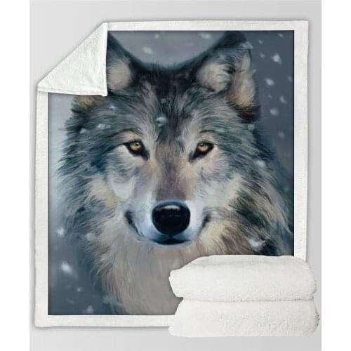 Plstar Cosmos Wolf Fleece Blanket 3D print Sherpa Blanket on Bed Home Textiles Dreamlike style-1