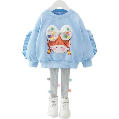 New Spring Autumn Fashion Baby Girl Clothes Cute Children Cartoon T-Shirt Pants 2Pcs/Sets Toddler Sports Costume Kids Tracksuits