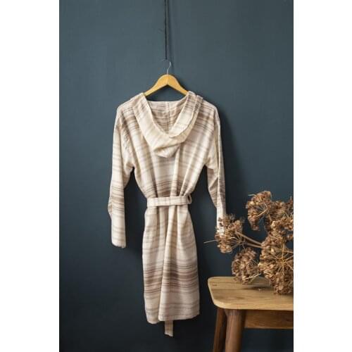 Raphıa Pestemal Bathrobe 100 Cotton Man Grey XL