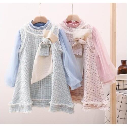 Valentines Outfit Girls Cotton Long Sleeve T-shirts And Bow Vest Dresses Girls Boutique Outfits Fashion Kids 2 Pcs Sets