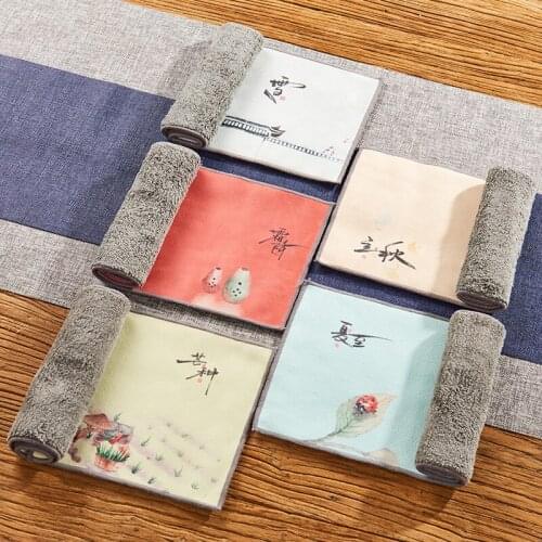 Chinese High-end tea towels tea cloth tablecloth absorbent tea table mats raise pot towels tea mat thickening tea cloth