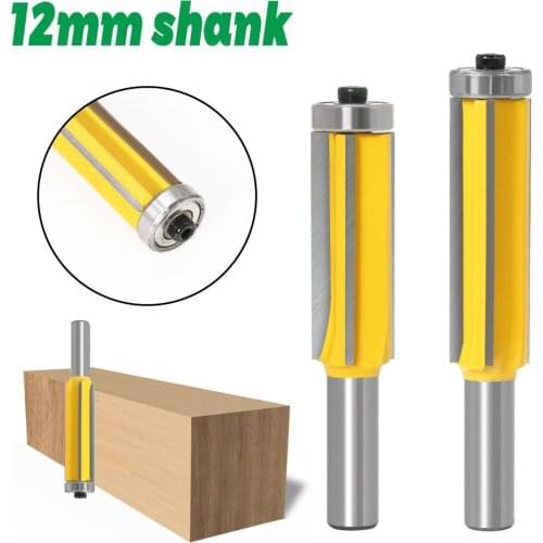 1pc 12mm Flush Trim bit Z4 Pattern Router Bit Top & Bottom Bearing Bits Flush Trim Milling Cutter For Wood Woodworking Cutters