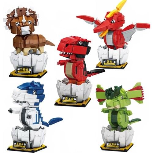 Animal World Jurassic Dinosaur Series Hatching Tyrannosaurus Rex Indoor Decoration MOC Building Blocks Bricks Toys Gifts