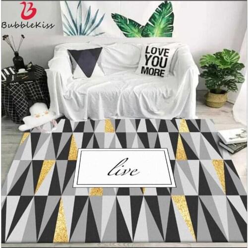 Bubble Kiss Carpet Nordic Style Floor Mat Gray Gold Carpet Geometric Rug Living Room Slip Carpet Home Bedroom Bedside Area Rug