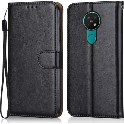 Folio Luxury Leather Case for On Nokia 6.2 TA-1200, TA-1198, TA-1201, TA-1187 Nokia 7.2 Wallet Flip Case Phone Bag With Strap
