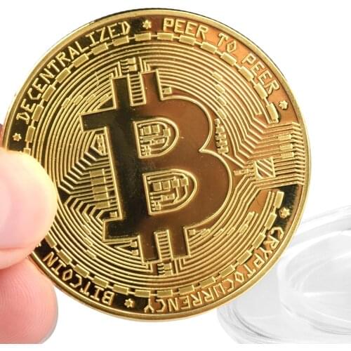 Creative Souvenir Gold Plated Bitcoin Coin Collectible Great Gift BTC Bit Coin Art Collection Physical Gold Commemorative Coin