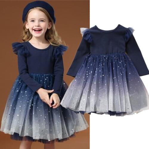 Kids Dresses For Girls Cotton Autumn Winter Sequined Lace Long Sleeve Clothing For Kids Casual Clothes Girls Lace Dress 3 8ys