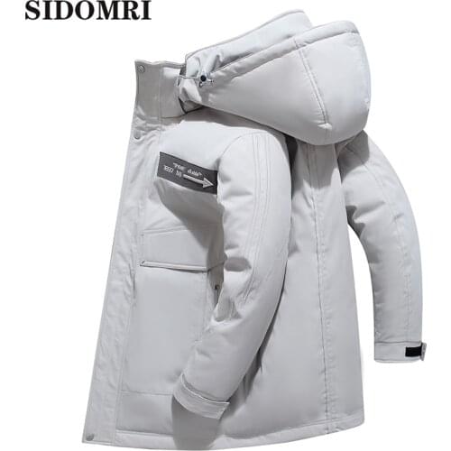 Winter Jackets Men Thick Warm 90% white duck down Hooded Overcoat Windbreaker waterproof Velvet Jacket high quality