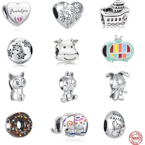 New European Boat Grandpa Elephant Star Clip Diy Bead Fit Original Pandora Charms Silver 925 Bracelet Jewelry Women Accessories