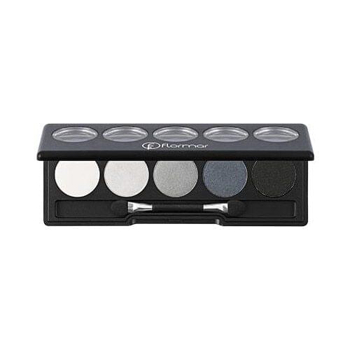 Flormar Color Palette Eye Shadow Shimmer Matte Bright Palette White Grey Black Blue 5 Colors