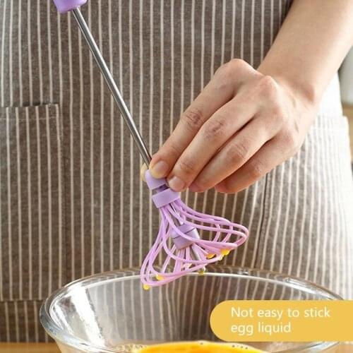 Wonderlife Semi Automatic Stainless Steel Egg Mixer Milk Frother Hand Mixer Whisk For Whipping Rotating Hand Press Kitchen Tools