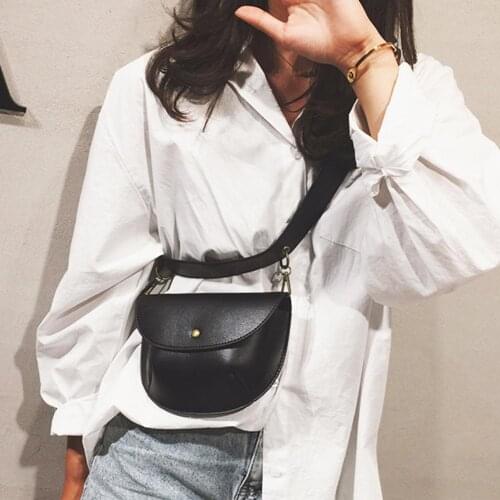 Retro Women PU Leather Belt Waist Handbags Pure Color Phone Pouch Elegant Ladies Fanny Shoulder Crossbody Packs Messenge Bag