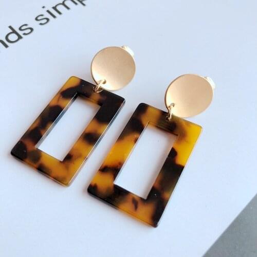 Rectangle Resin Clip Earring, Fashion Holiday Party Jewelry Clip Earring