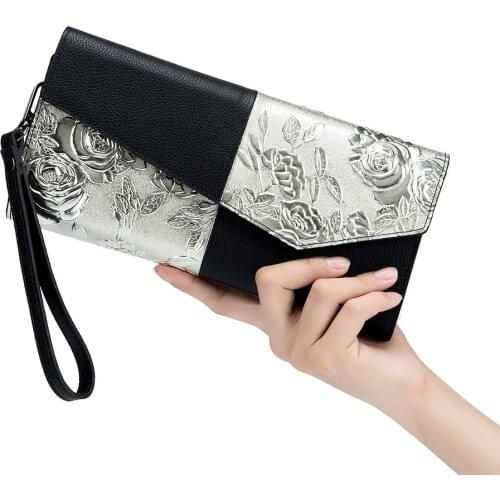 Luxury Brand Genuine Leather Women Wallet Coin Purse 2021 New First Layer Cowhide Long Womens Clutch Fashion Feminina Phone Bag