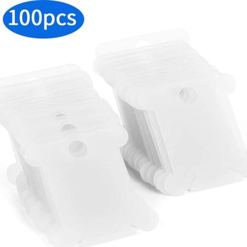LMDZ 100 Pcs White Plastic Floss Bobbin, Sewing Thread Winding Plate Board Card Embroidery Thread Bobbins Organizer for DIY