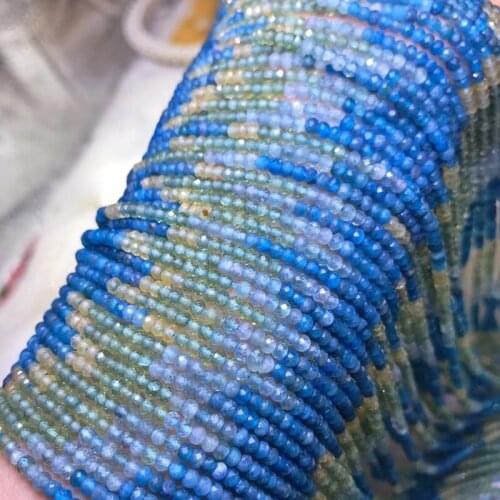LOOSE BEADSROUND/ROUNDELLE FACETED Gradient BLUE Apatite 3mm Wholesale for DIY jewelry necklace 36cm