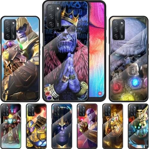 Thanos marvel hero for OPPO Realme 7i 7 6 5 Pro C3 XT A9 2020 A52 Find X2Lite Luxury Tempered Glass Phone Case Cover