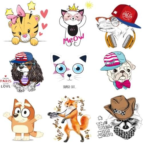 Iron on Transfer for Clothing Thermoadhesive Patches Stripes Diy Fashion Animal Pvc Patch Stickers Thermotransfer for Clothes I