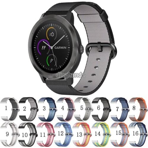 Woven Nylon Watch Band Strap For Garmin Vivoactive 3 Music wrist band strap for Forerunner 645 245 / Venu Sq /Venu 20mm 22mm