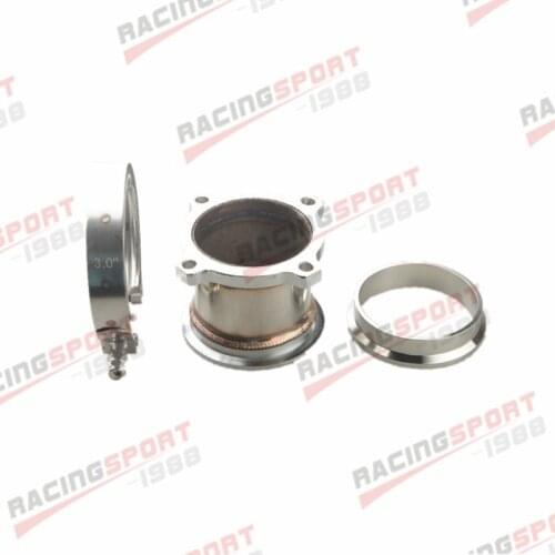 UNIVERSAL STAINLESS STEEL 3" 4 BOLT TO 3.0'' V-BAND TURBO DOWNPIPE ADAPTER KIT