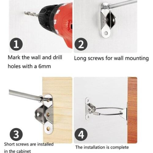 Anti-tip Device Stainless Steel Furniture Wall Anchor Fixing Belt Used To Fix Furniture Baby Safety Hardware Accessories