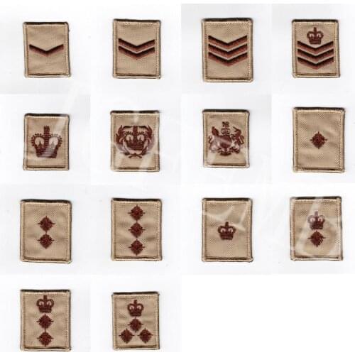 Tan design British Army Tan MTP Rank Embroidery patch