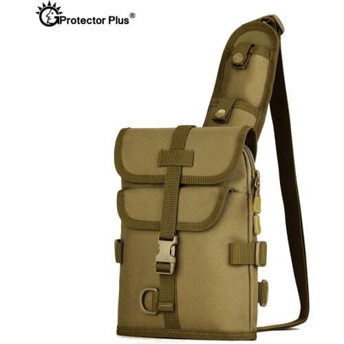 PROTECTOR PLUS Outdoor Tactical Travel Riding Dual-Use Chest Bag Sports Backpack Casual Messenger Multi-Function Army Male Bag