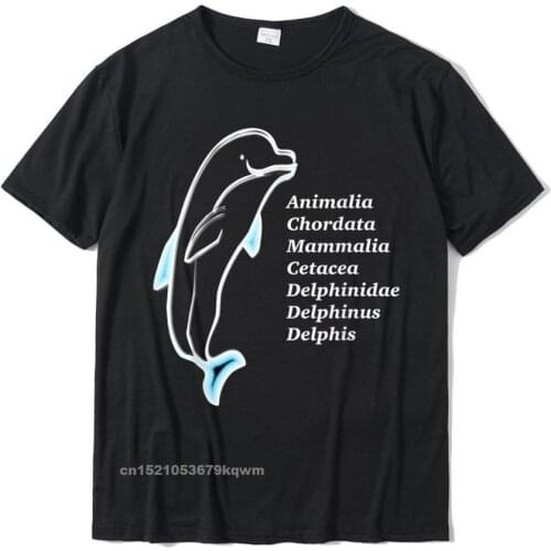 Dolphin T-Shirt Taxonomy Marine Biology Of Dolphins Tee Casual Cotton Male Tops & Tees Custom Cute Top T-Shirts