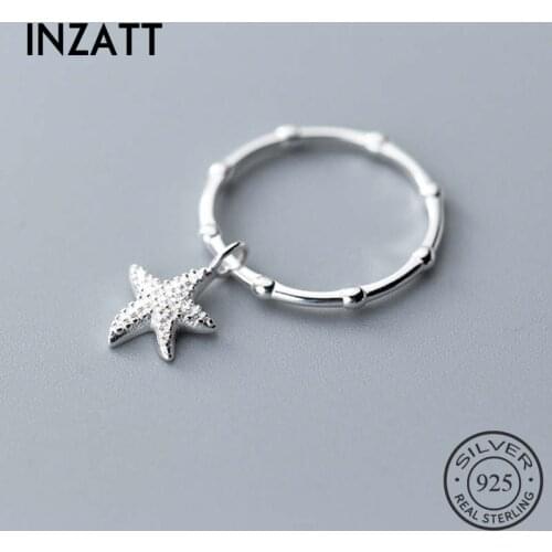 INZATT Real 925 Sterling Silver Minimalist Star Ring For Fashion Women Party Cute Fine Jewelry Accessories Birthday Gift