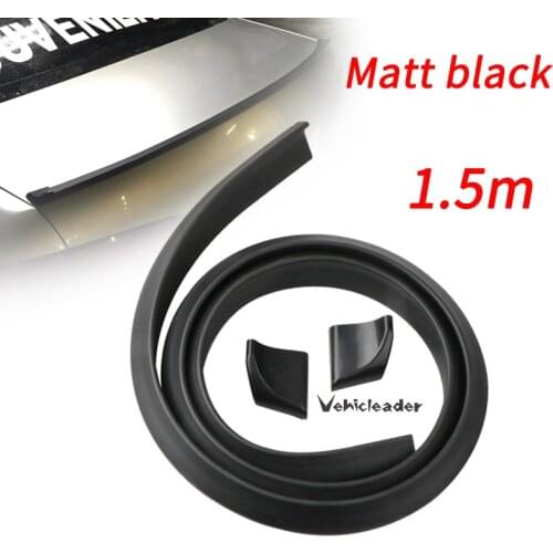 1.5M Universal Car Rear Roof Splitter Spoiler Trim Strip Auto Tail Wing Lips Protector Trunk Lip Stickers Matt black Top Wing