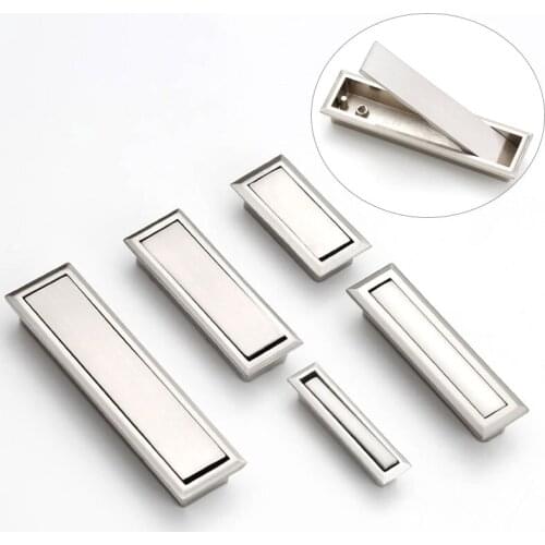 1Pcs Rotating Hidden Handle Black Furniture Handle Recessed Tatami Cover Floor Cabinet Handle Rotate Concealed Home Handle