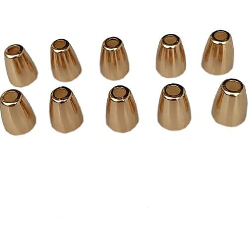 10 Pieces 4mm Dia Hole Aolly Cord Fastener Single Hole Cord End Connector Lock Stoppers Gold Bell Shaped DIY Crafts