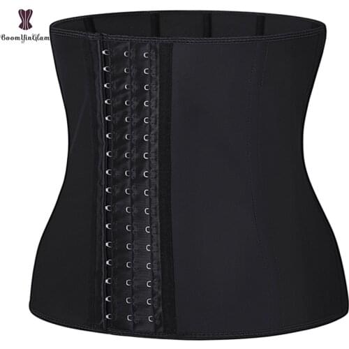 100% Latex 96% Cotton Material Women Fitness Outfit Waist Trainer Corset Workout Sport Girdle 9 Steel Bones Colombians Shaper