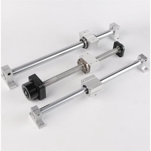 2pcs/Set SBR16 Any Length 1 ballscrew SFU1605 Linear Guide Rail Shaft Rod With 2pc Linear Bearing Blocks For CNC Router Part