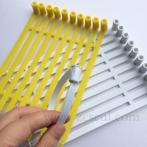 200mm high security seal 100 piece plastic security seal with metal insert anti-fake undisposable